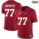 NCAA Youth Alabama Crimson Tide #77 James Carpenter Stitched College Nike Authentic Crimson Football Jersey VF17K50TG